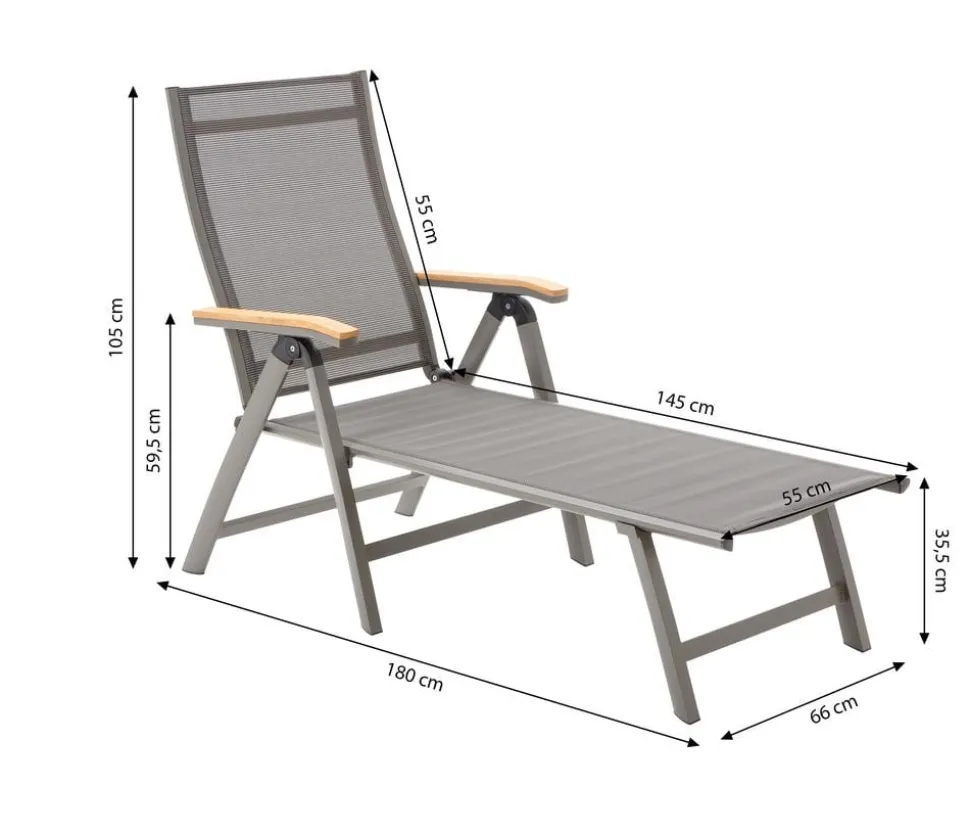 Dehner Relaxliege Colmar, ca. B66/H105/T180 cm