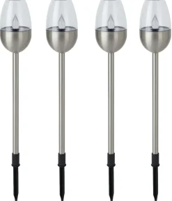Dehner Solar-Edelstahlleuchte Jaro, 4er-Set