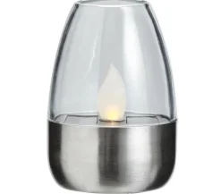 Dehner Solar-Tischleuchte aus Edelstahl, ca. Ø6,1/H8,8 cm