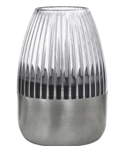 Dehner Solar-Tischleuchte, gerillt, ca. Ø6,1/H8,8 cm