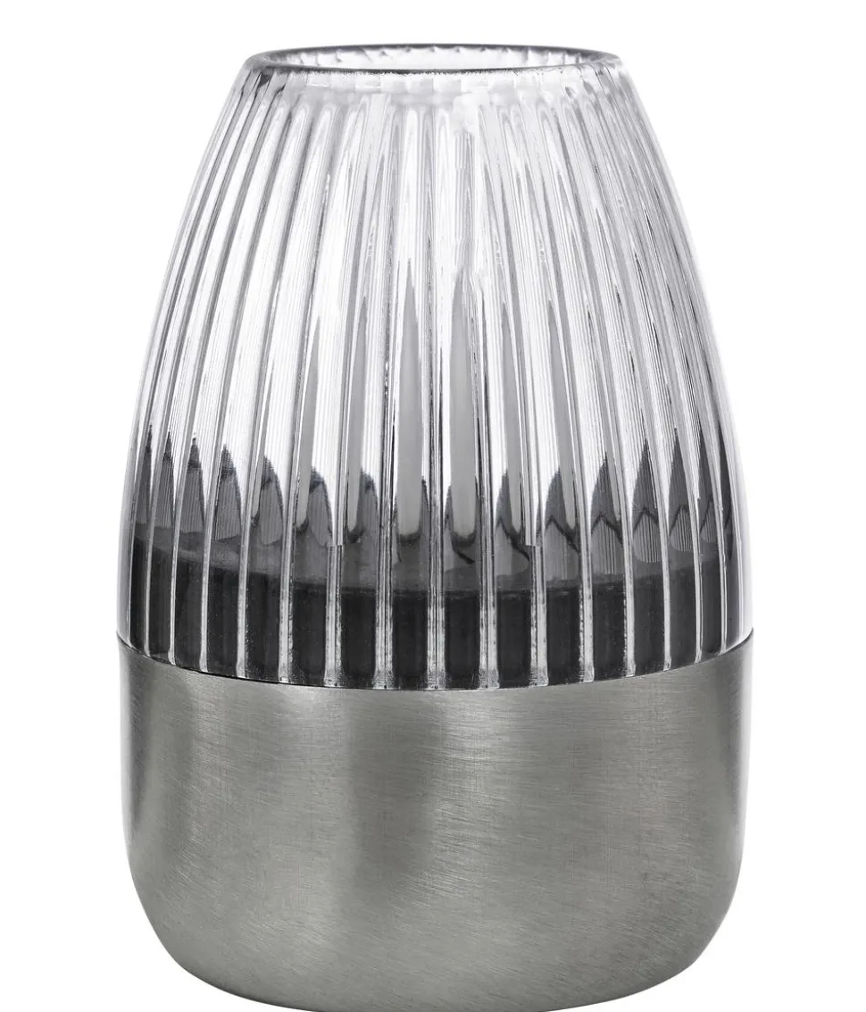 Dehner Solar-Tischleuchte, gerillt, ca. Ø6,1/H8,8 cm