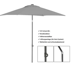 Dehner Sonnenschirm Andros, rechteckig, ca. B210/T150 cm