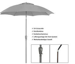 Dehner Sonnenschirm Kos, rund, ca. Ø220 cm