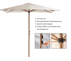 Dehner Sonnenschirm Santorini, quadratisch, ca. B250/T250 cm
