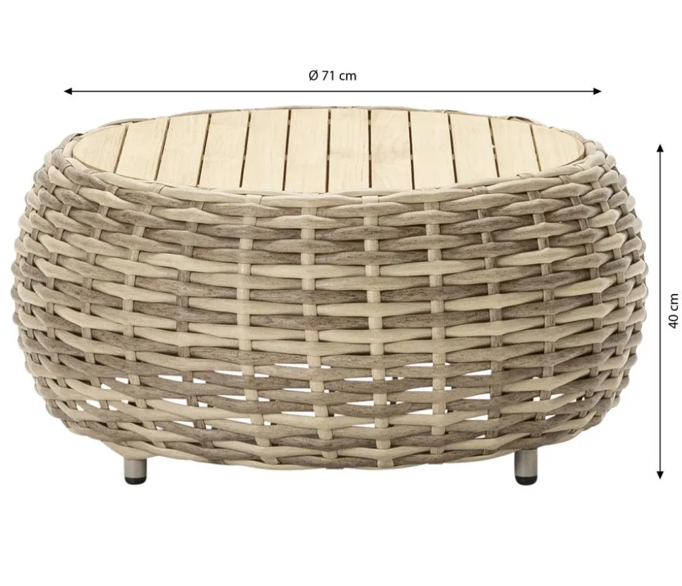 Dehner Tisch Tulum, ca. Ø71/H40 cm