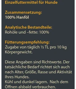 Dehner Wild Nature BARF-Ergänzungsfutter für Hunde Hanföl