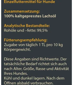 Dehner Wild Nature BARF-Ergänzungsfutter für Hunde Lachsöl