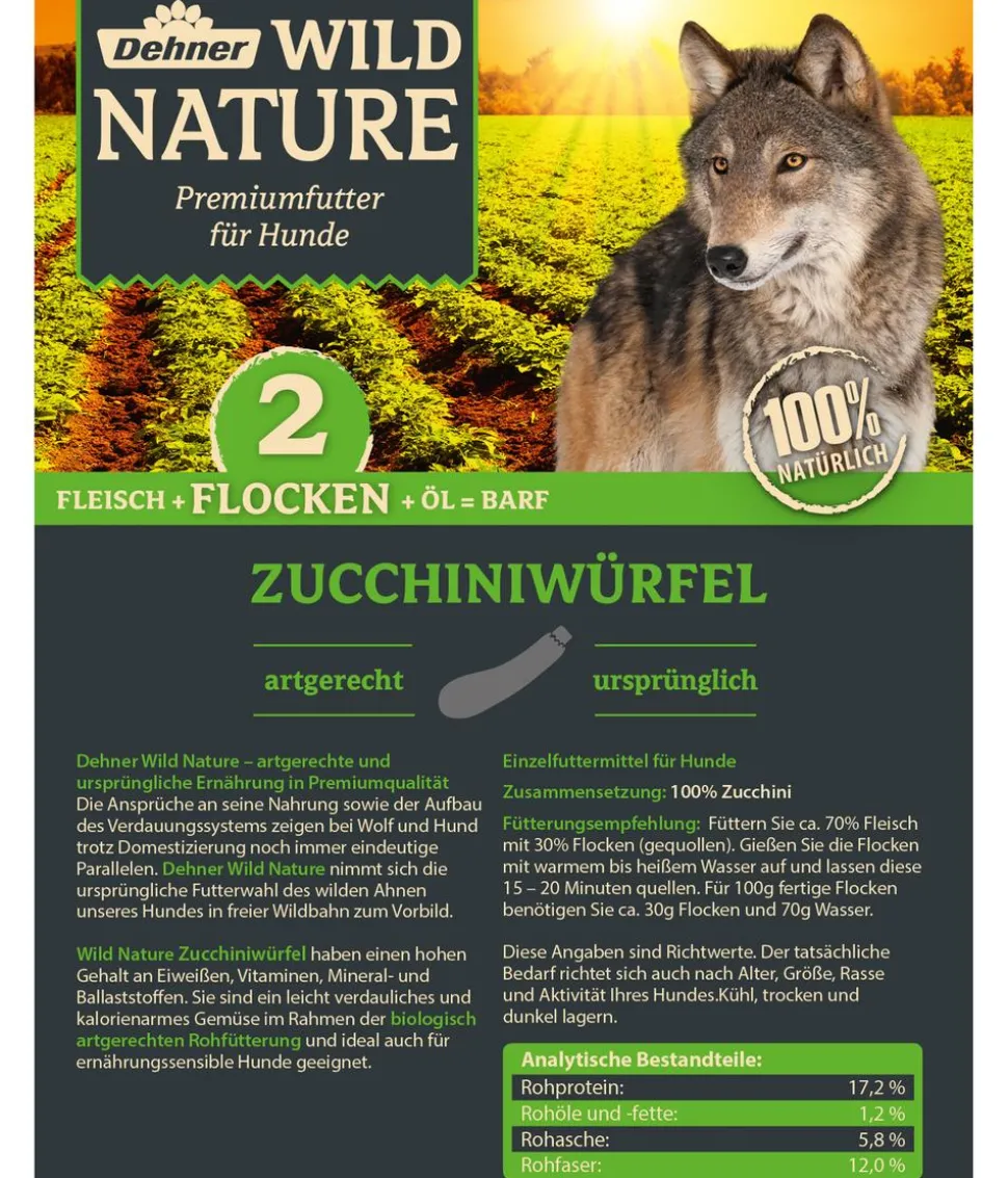 Dehner Wild Nature BARF-Ergänzungsfutter für Hunde Zucchiniwürfel