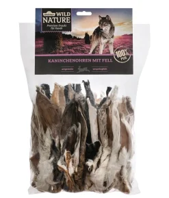 Dehner Wild Nature Hundesnack Kaninchenohren mit Fell, 500 g