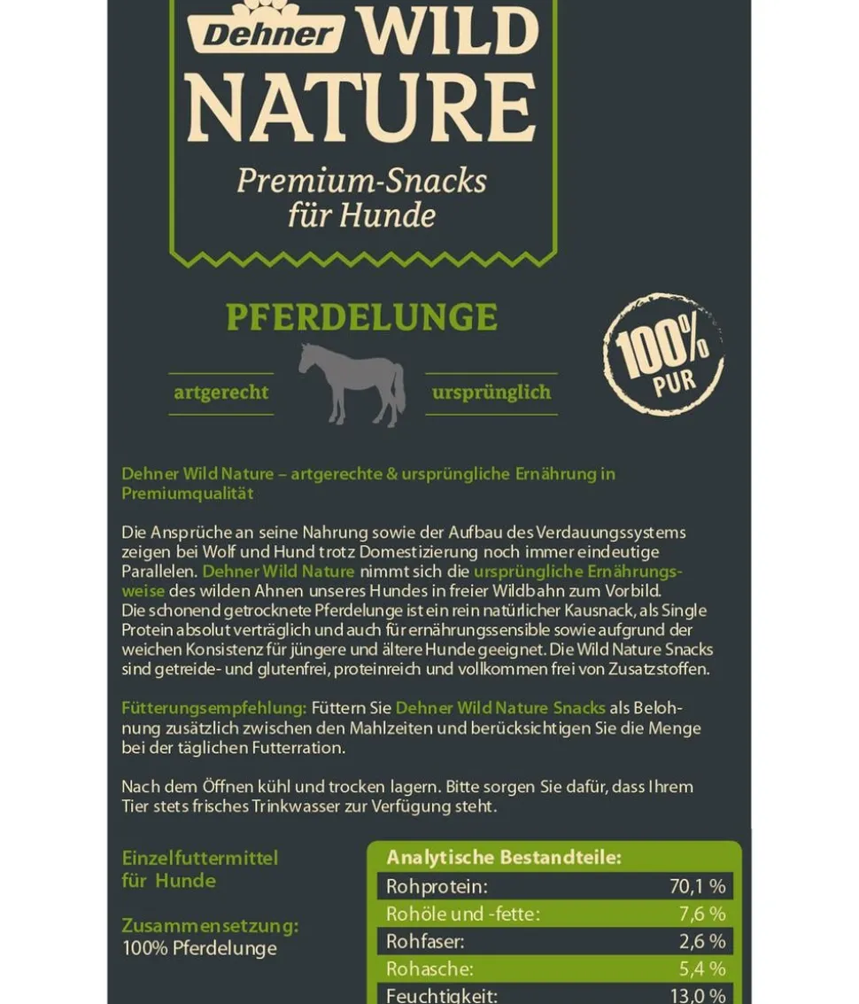 Dehner Wild Nature Hundesnack Pferdelunge, 100 g