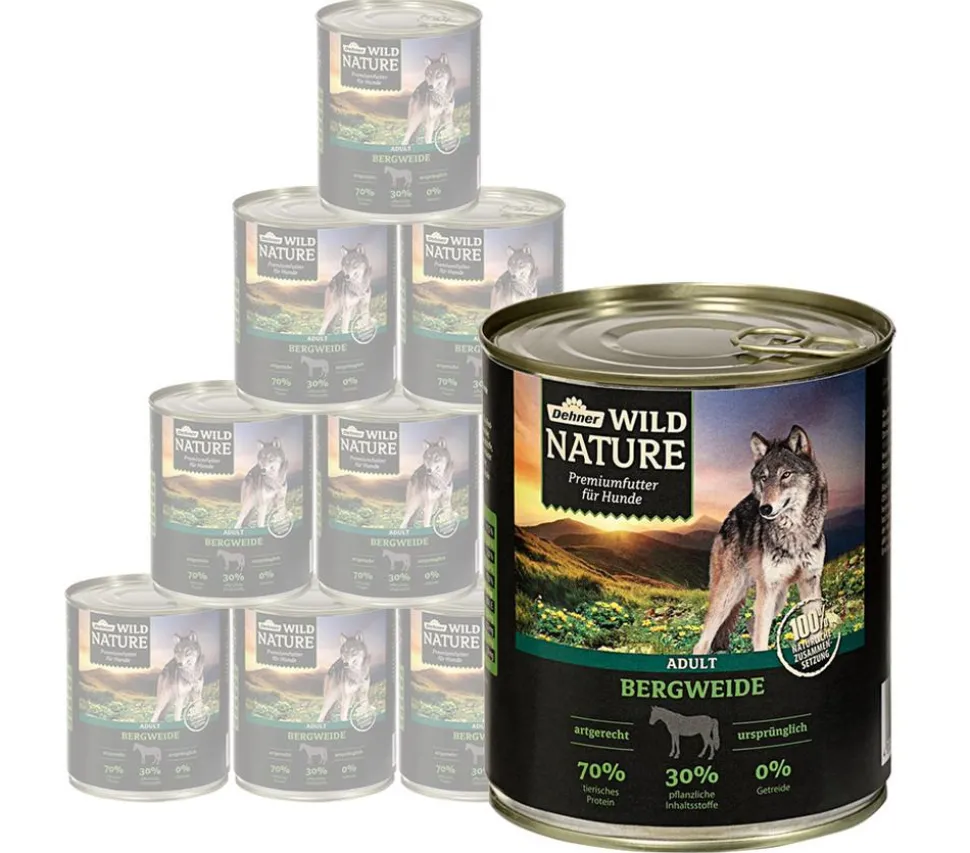 Dehner Wild Nature Nassfutter für Hunde Bergweide Adult, Pferd