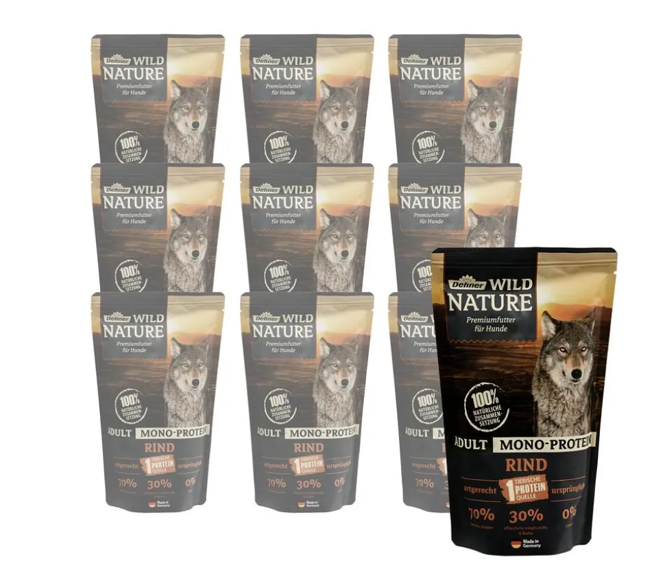 Dehner Wild Nature Nassfutter für Hunde Mono-Protein Adult, Rind