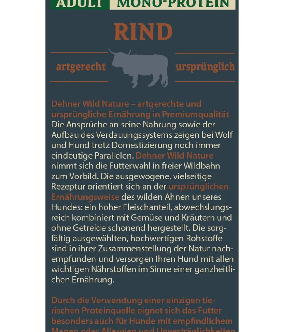 Dehner Wild Nature Nassfutter für Hunde Mono-Protein Adult, Rind