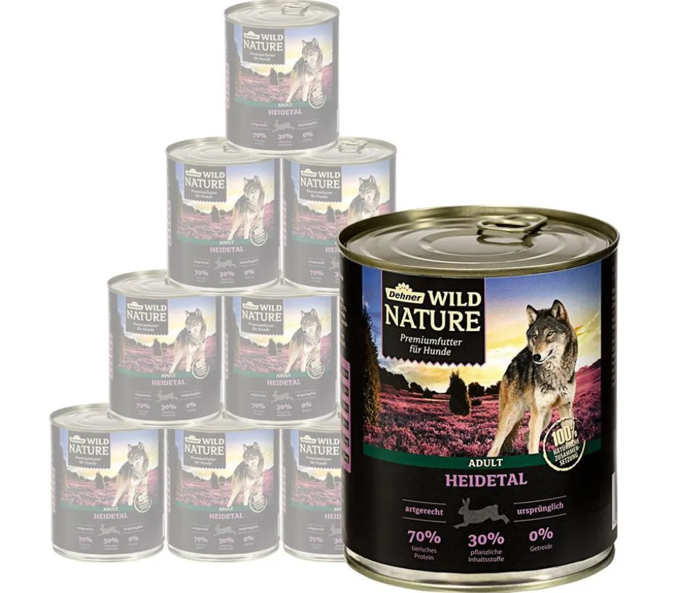 Dehner Wild Nature Nassfutter für Hunde Heidetal Adult, Kaninchen