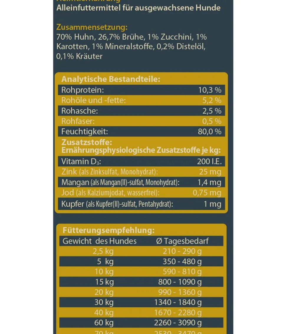 Dehner Wild Nature Nassfutter für Hunde Mono-Protein Adult, Huhn