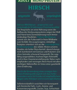 Dehner Wild Nature Nassfutter für Hunde Mono-Protein Adult, Hirsch