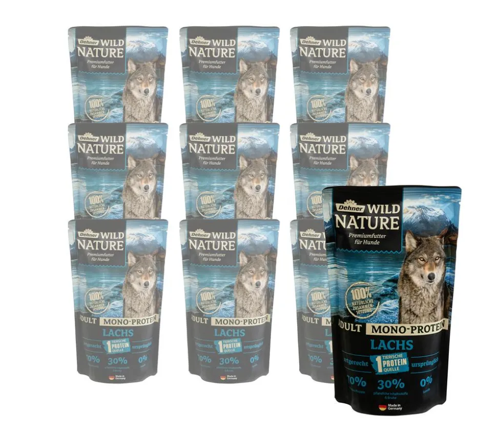 Dehner Wild Nature Nassfutter für Hunde Mono-Protein Adult, Lachs