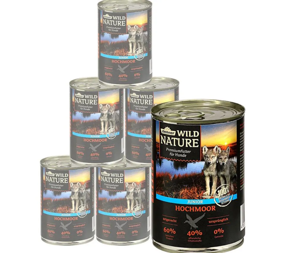 Dehner Wild Nature Nassfutter für Hunde Hochmoor Junior, Ente