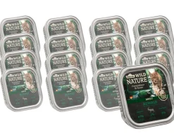 Dehner Wild Nature Nassfutter für Katzen Auwald Adult, Hirsch & Truthahn, 16 x 100 g