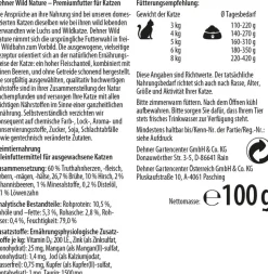 Dehner Wild Nature Nassfutter für Katzen Auwald Adult, Hirsch & Truthahn, 16 x 100 g