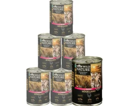 Dehner Wild Nature Nassfutter für Katzen Unterholz Senior, Wildschwein, 16 x 85 g