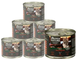 Dehner Wild Nature Nassfutter für Katzen Hochmoor Adult, Ente & Pute, 6 x 200 g/400 g