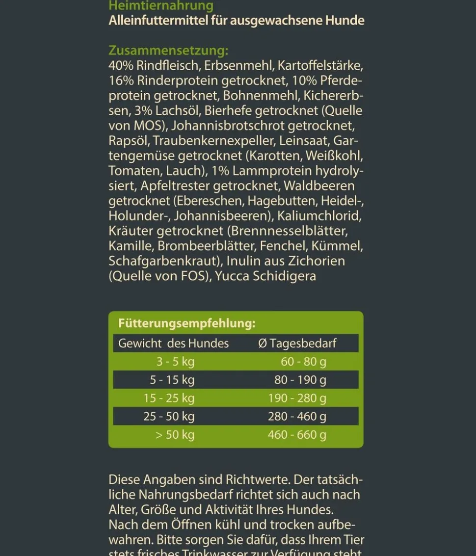 Dehner Wild Nature Trockenfutter für Hunde Bergweide Adult
