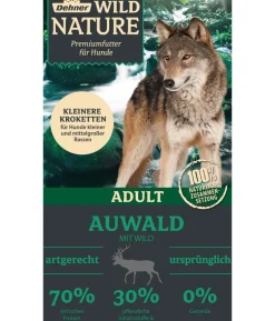 Dehner Wild Nature Trockenfutter für Hunde Auwald Kleine Krokette Adult, Wild