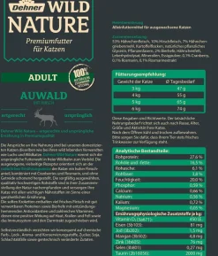 Dehner Wild Nature Trockenfutter für Katzen Auwald Adult, Hirsch