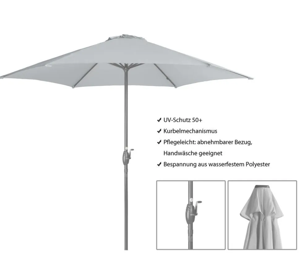 Derby Kurbelschirm Basic Lift Neo, rund, ca. Ø300 cm