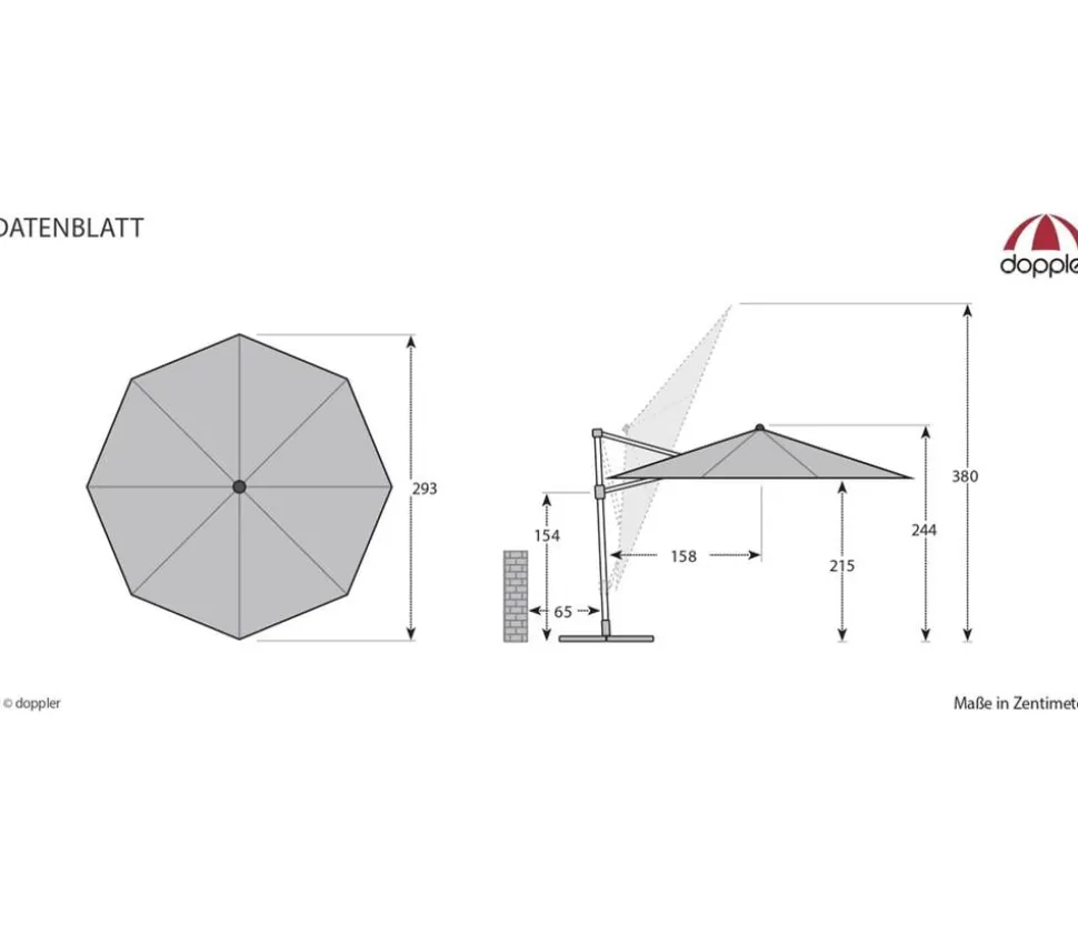 derby Pendelschirm Ravenna Smart, rund, ca. Ø300 cm