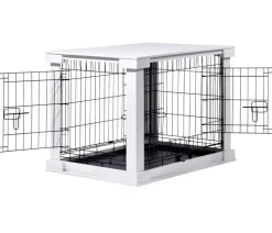 dobar® petlife Design-Hundekäfig, weiß, ca. B59/H83/T55 cm