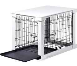 dobar® petlife Design-Hundekäfig, weiß, ca. B59/H83/T55 cm