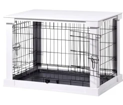 dobar® petlife Design-Hundekäfig, weiß, ca. B59/H83/T55 cm