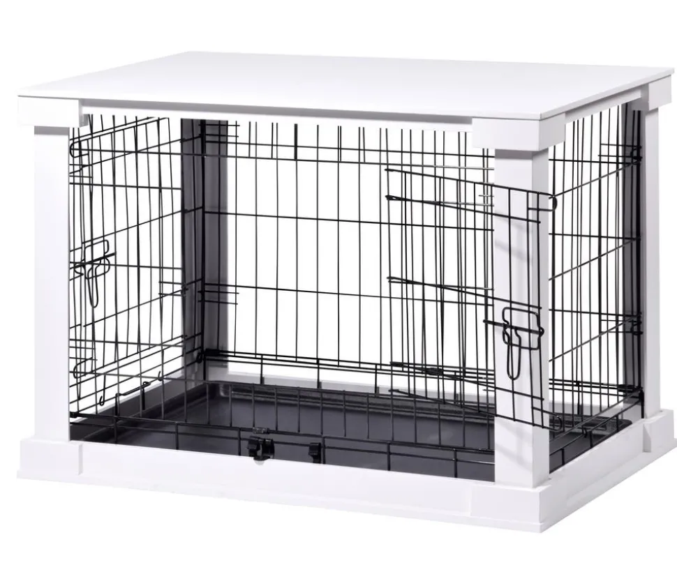 dobar® petlife Design-Hundekäfig, weiß, ca. B59/H83/T55 cm