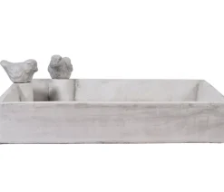 dobar® wildlife Vogeltränke Carré, Keramik, grau, ca. B29/H5/T29 cm