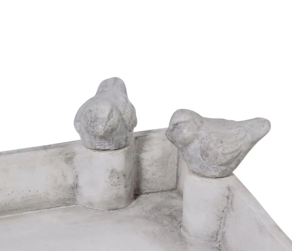 dobar® wildlife Vogeltränke Carré, Keramik, grau, ca. B29/H5/T29 cm