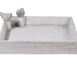 dobar® wildlife Vogeltränke Carré, Keramik, grau, ca. B29/H5/T29 cm