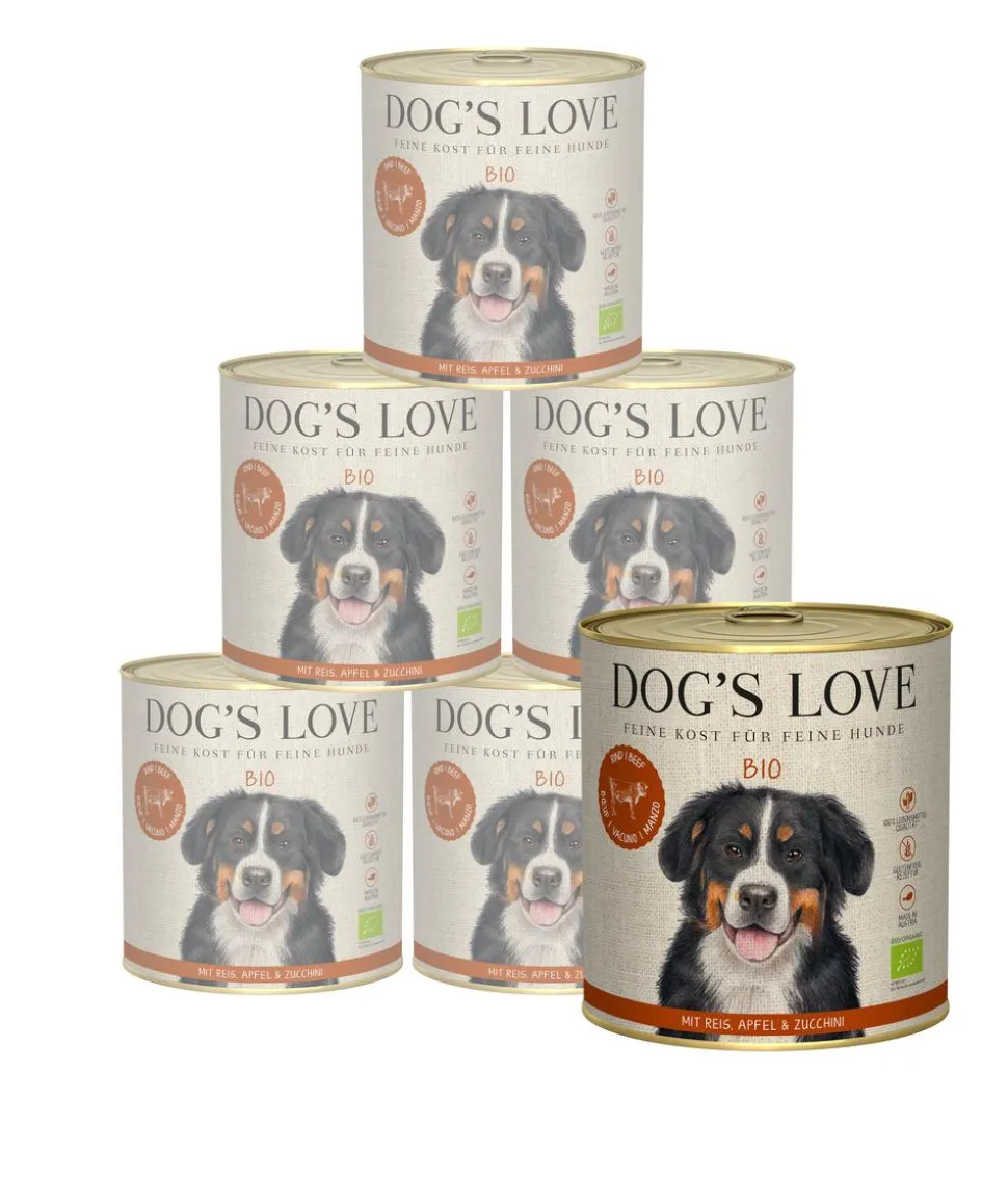 DOG'S LOVE Nassfutter für Hunde Bio, 6 x 800 g