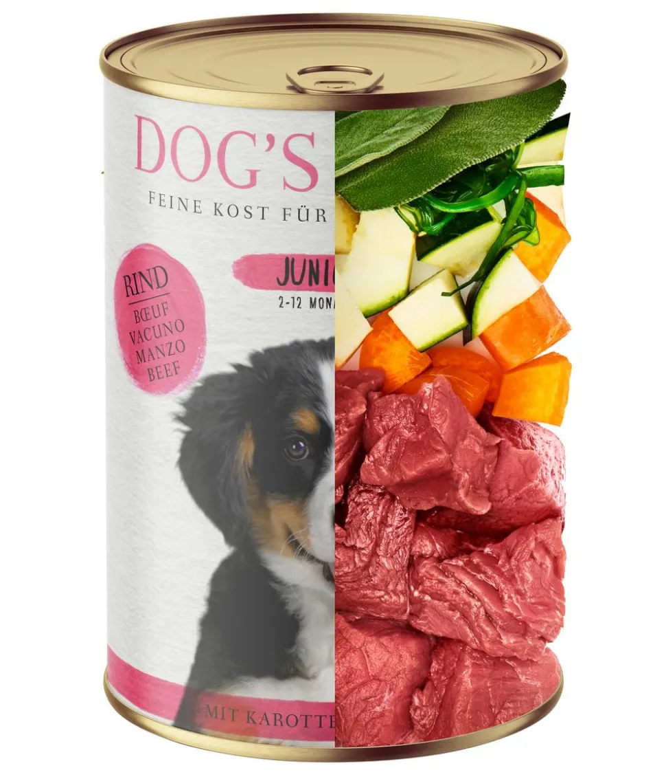 DOG'S LOVE Nassfutter für Hunde Junior, 6 x 400 g