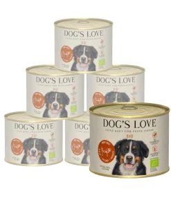 DOG'S LOVE Nassfutter für Hunde Bio, 6 x 200 g