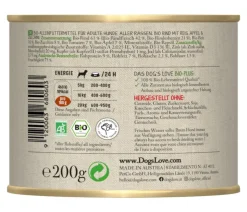 DOG'S LOVE Nassfutter für Hunde Bio, 6 x 200 g