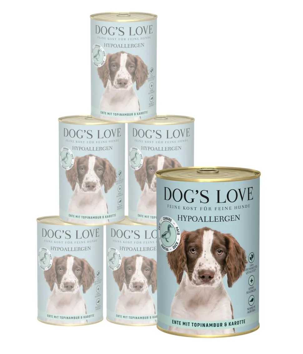 DOG'S LOVE Nassfutter für Hunde Hypoallergen, 6 x 400 g