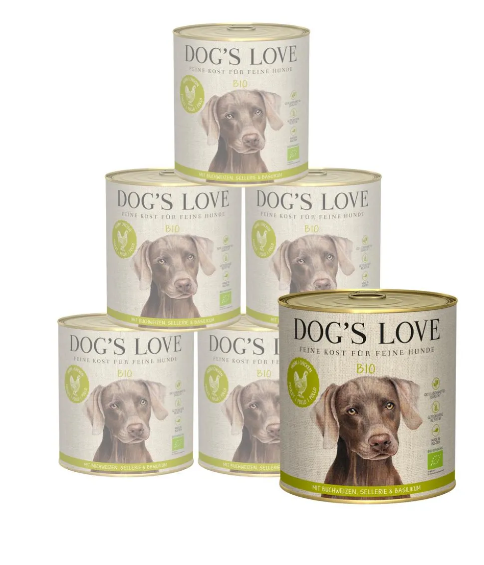 DOG'S LOVE Nassfutter für Hunde Bio, 6 x 800 g