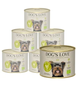 DOG'S LOVE Nassfutter für Hunde Bio, 6 x 200 g