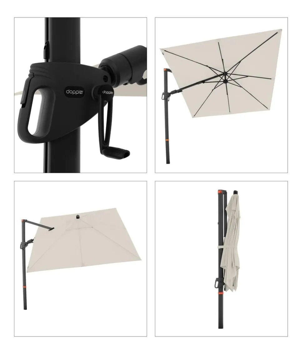 Doppler Ampelschirm myZone AX, quadratisch, ca. B210/T210 cm