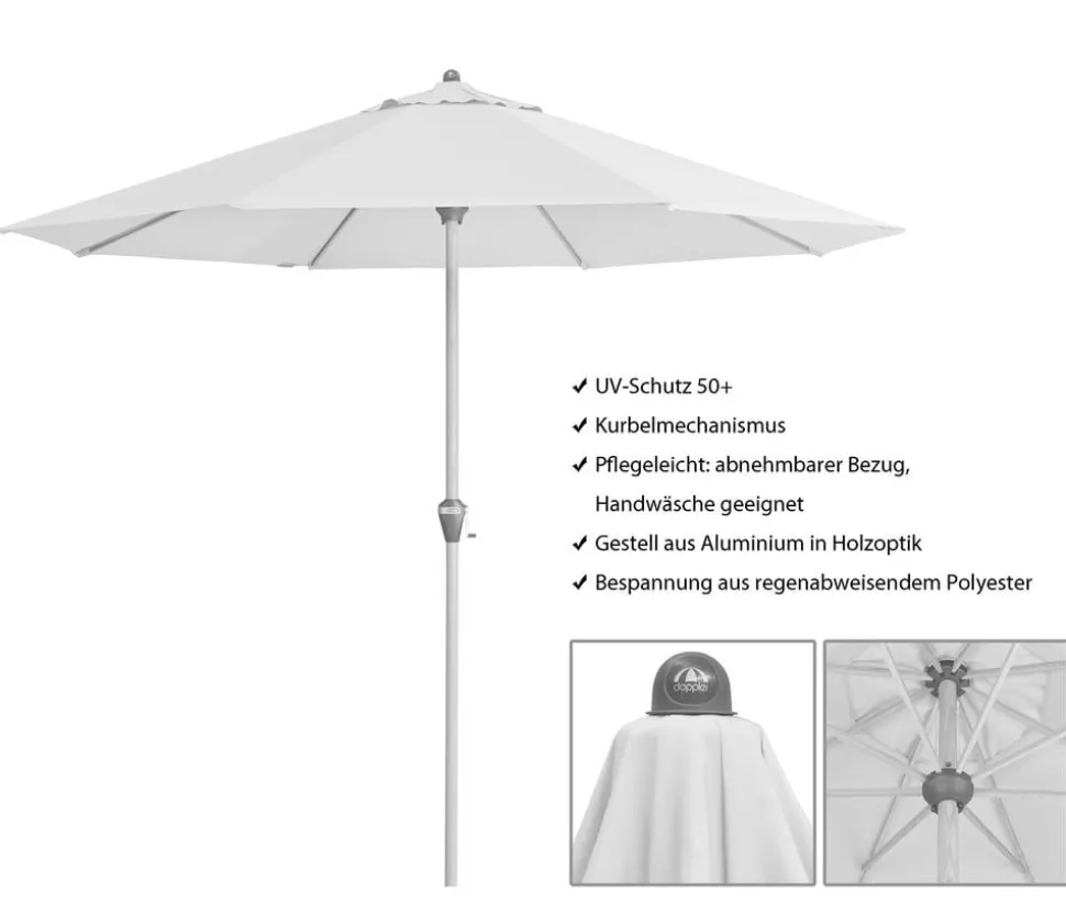 Doppler Sonnenschirm Aluwood Ultra, rund, ca. Ø350 cm