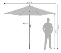 Doppler Sonnenschirm myZone Auto-Tilt, rechteckig, ca. B300/T200 cm