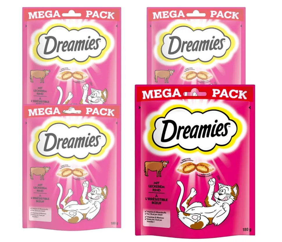 Dreamies™ Katzensnack, 4 x 180 g