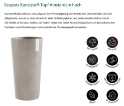 Ecopots Kunststoff-Topf Amsterdam hoch, rund